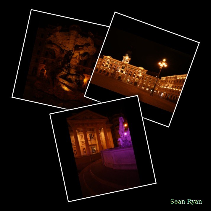 2025-07 - Trieste By Night - Piazza Unità Ditalia And Fountains - Every Day Photos