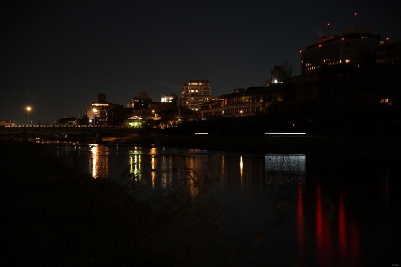 Kyoto - Kamo River By Night Between Bridges - SA701638