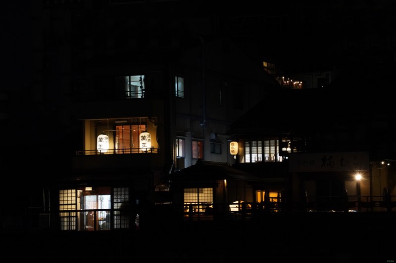 Kyoto - Kamo River By Night Between Bridges - SA701657.editted