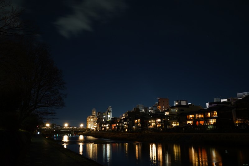 Kyoto - Kamo River By Night Between Bridges - SA701676.nice