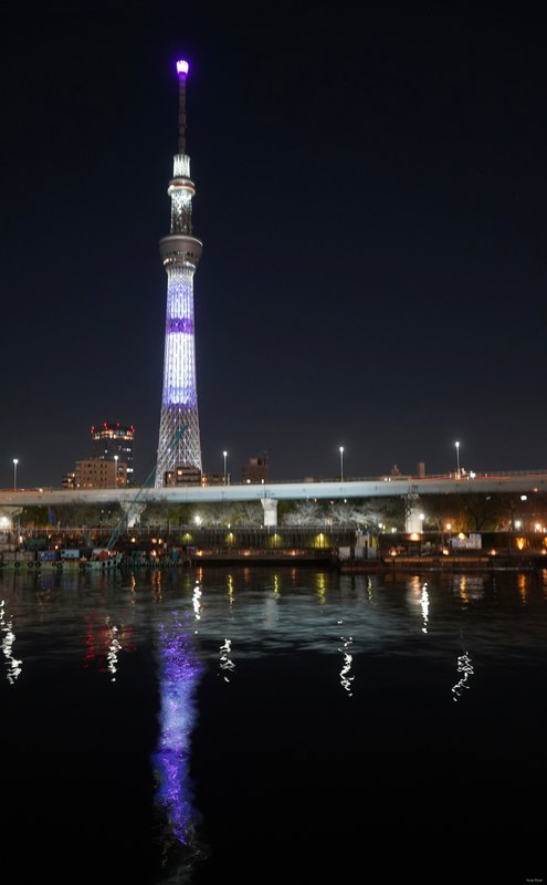Tokyo - Skytree Across The Samura River By Night - SA700211.editted