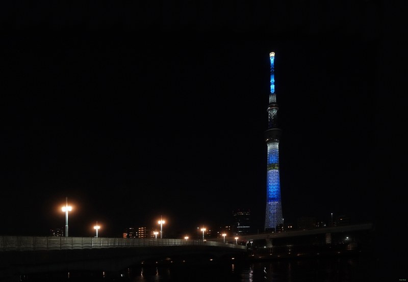 Tokyo - Skytree Across The Samura River By Night - SA700216.ok.editted